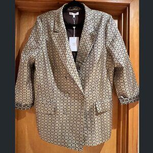 🌼 WAYF Floral Brocade Blazer – Plus Size XXL | Wedding Guest Statement